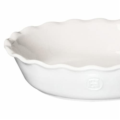 Emile Henry Round Modern Classics Ceramic Pie Dish Pan - White Perspective: top