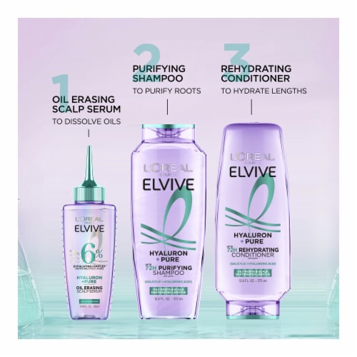L'Oreal Paris Elvive Hyaluron Pure Oil Erasing Serum for Oily Hair Perspective: top