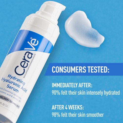 Cerave Hydrating Hyaluronic Acid Face Serum Perspective: top