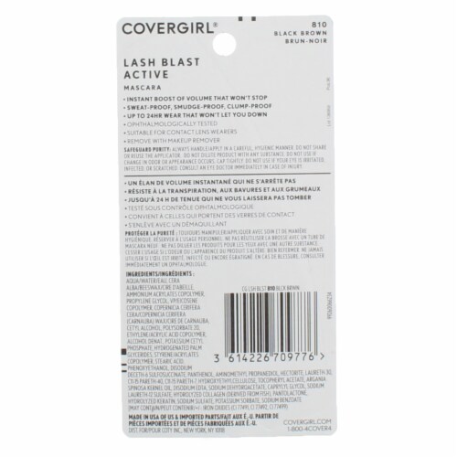CoverGirl 810 Black Brown Lash Blast Active Mascara Perspective: top