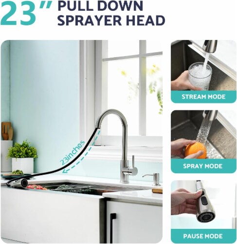 Kicimpro Kitchen Sink Faucet with Soap Dispenser Perspective: top