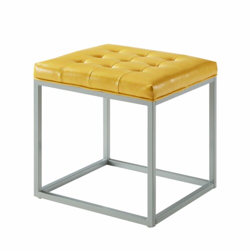 Yellow and gray ottoman discount