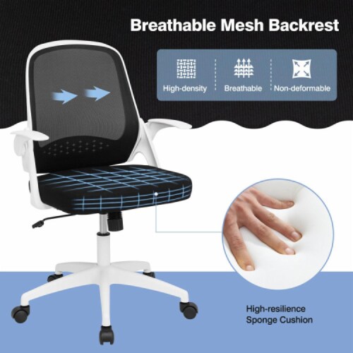 Hivvago Adjustable Mesh Office Chair Rolling Computer Desk Chair with Flip-up Armrest Perspective: top