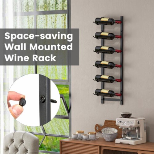 Hivvago Rust proof Wall Mounted Wine Rack for 6 or 9 Bottles-M Perspective: top