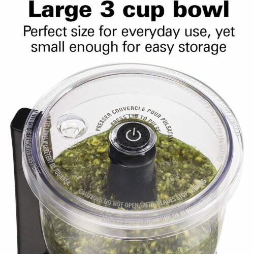 Hamilton Beach Electric Vegetable Chopper & Mini Food Processor Black Perspective: top