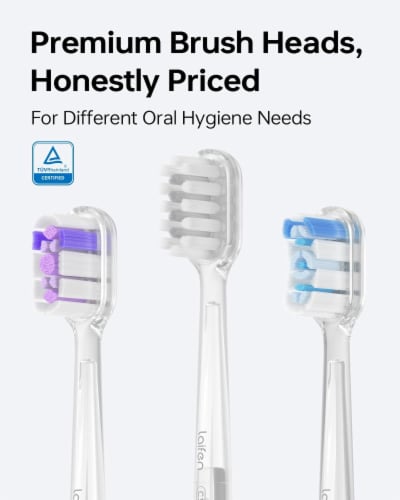 Laifen Wave Electric Toothbrush with 3 Brush Heads Perspective: top