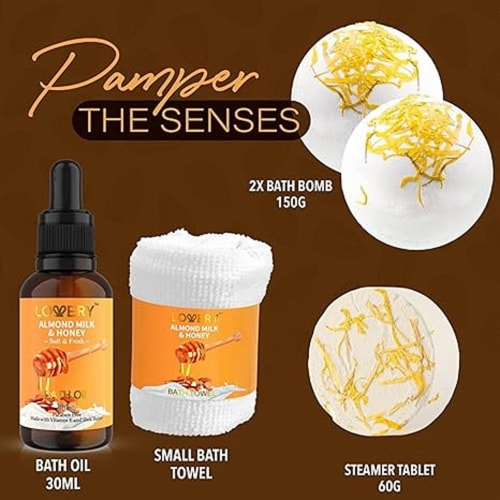 LOVERY 10 Pc Almond Milk & Honey Beauty & Personal Care - 10 Piece Set Perspective: top
