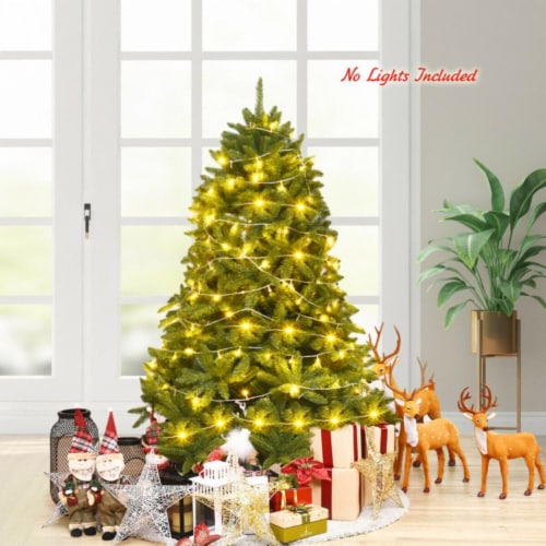 Hivvago 5 Feet Artificial Fir Christmas Tree with 600 Branch Tips Perspective: top