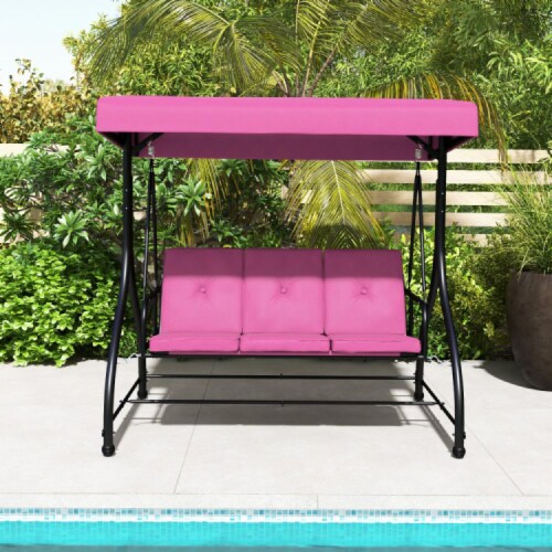 Hivvago 3 Seat Outdoor Porch Swing with Adjustable Canopy 1 Kroger