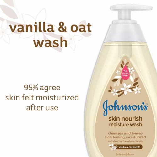 20.3 Oz Johnson's Baby Skin Nourishing Moisture Baby Body Wash With Vanilla & Oat Perspective: top