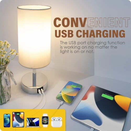 Bedside light with usb port clearance