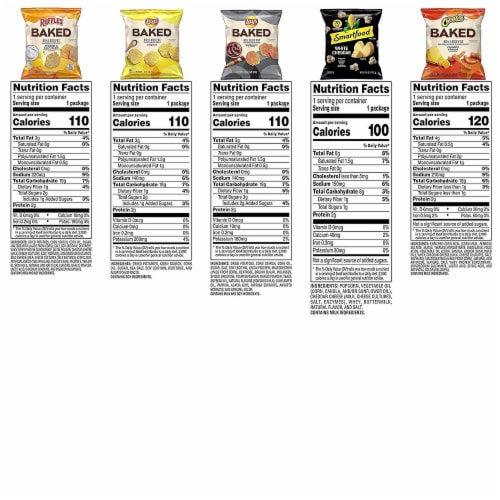 Frito Lay Baked & Popped Mix Variety Pack - 40 Count Perspective: top