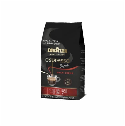 Lavazza Espresso Barista Gran Crema Whole Bean Coffee Blend Medium Espresso Roast 2.2 LB. 35. Perspective: top