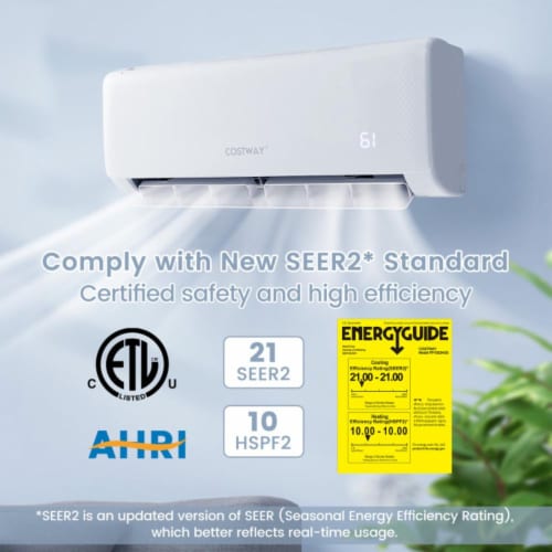 Costway 12000 BTU 21 SEER2 208230V Ductless Mini Split Air Conditioner