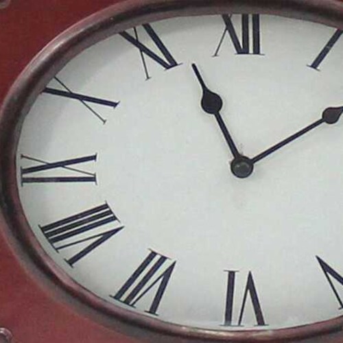 7 X 7 X 22 Red Vintage Metal Clock Base - Table Lamp 7 X 7 X 22 Red Vintage Metal Clock Base - Table Lamp