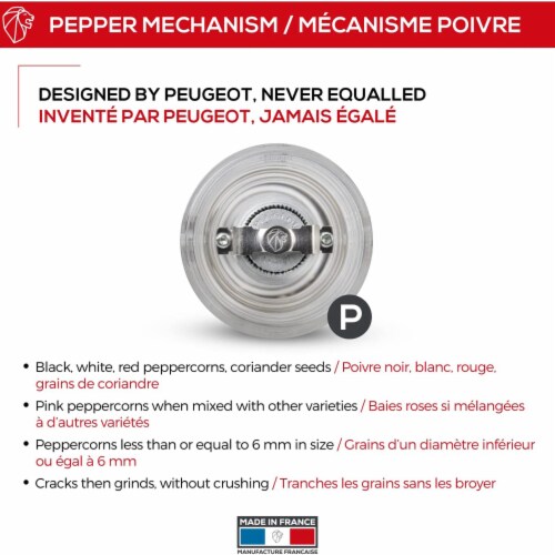Peugeot Nancy Pepper Mill Acrylic, 5-Inch, Clear Perspective: top