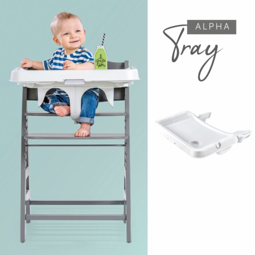 hauck Alpha High Chair Tray Table Compatible with Wooden Alpha+ and Beta+, White Perspective: top