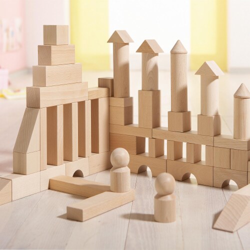 HABA Basic Building Blocks 60 Piece Large Starter Set (Made in Germany) Perspective: top