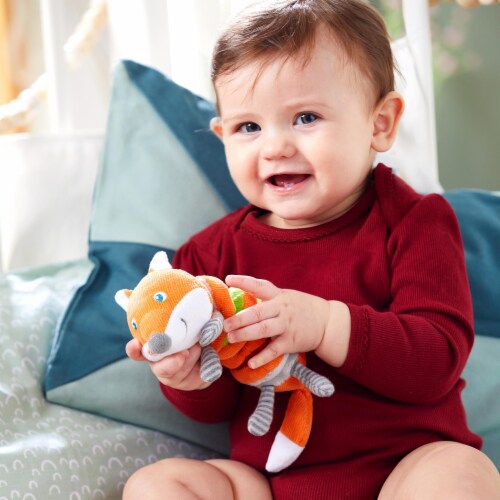 HABA Fox Foxy Multi-Sensory Corduroy Plush Baby Toy Perspective: top