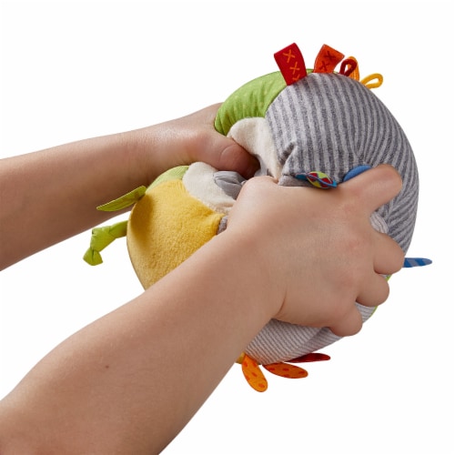 HABA Discovery Ball - Plush Fabric Machine Washable Rattling Baby Toy with Tags & Loops Perspective: top