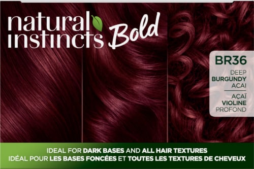 Clairol Natural Instincts Bold Hair Color BR36 Deep Burgundy Acai Perspective: top