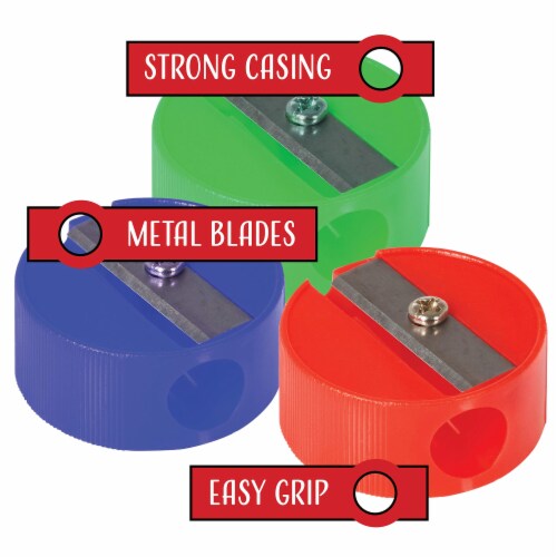 120 Bulk Neliblu Pencil Sharpeners for Classroom Supplies, 3 Colors, 3.93 H  3.03 L 1.25 W - Fry's Food Stores