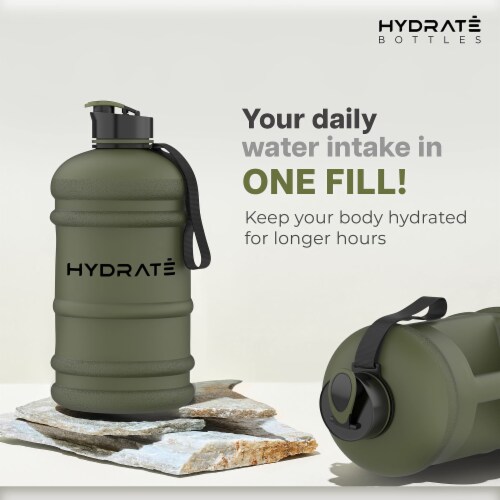 HYDRATE Half Gallon Cotton Candy Jug - BPA Free, Flip Cap, Gym, Sports Bottle (74 oz) Perspective: top