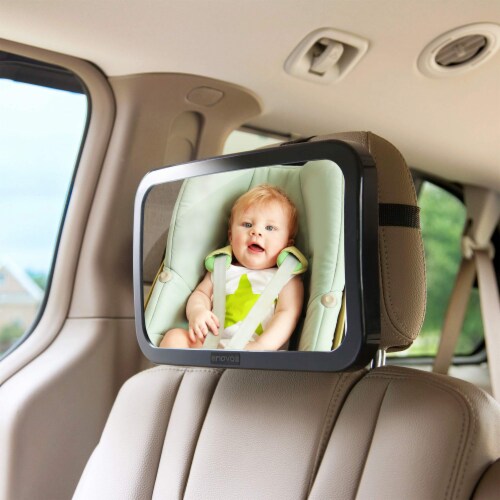 Enovoe 2 Pack Mirror for Baby Car Seat Rear Facing - Wide Convex & Shatterproof Perspective: top