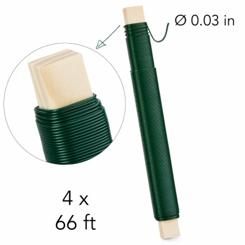 OwnGrown 4x66ft Green Garden Wire: Florist, Plant Support, Craft & Climbing Plant Wire Perspective: top
