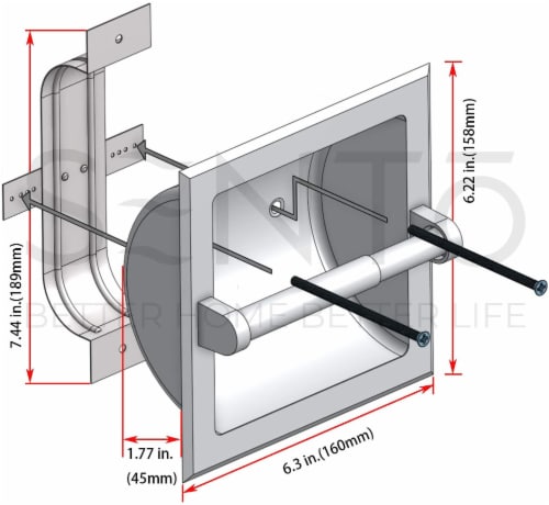 ATAYAL Recessed Toilet Paper Holder, Metal, Easy Installation, Satin Nickel Perspective: top