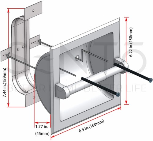 ATAYAL Recessed Toilet Paper Holder, Metal, Easy Installation, Satin Brass Perspective: top