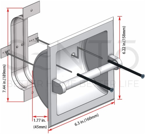 ATAYAL Recessed Toilet Paper Holder, Metal, Easy Installation, Matte Black,  1 - Kroger