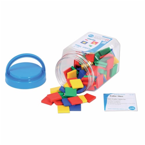Learning Advantage Edx Education Color Tiles Mini Jar Set of 100 (CTU13283) Perspective: top