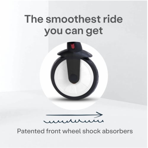 smarTrike 6 in 1 Modular Stroller Tricycle, 1 Handed Steering, Black and White Perspective: top