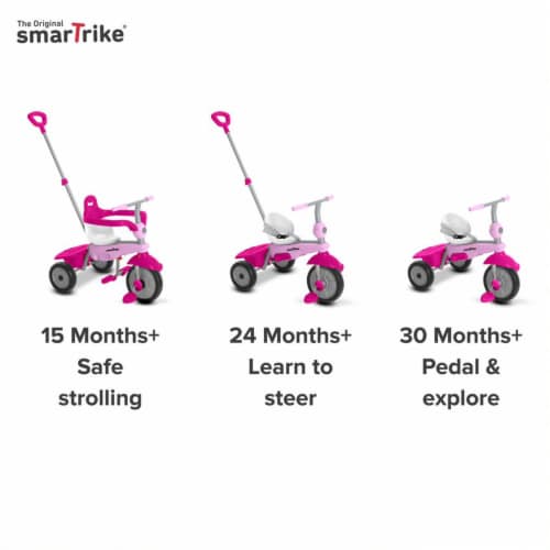 Smart trike 3 in 1 pink top
