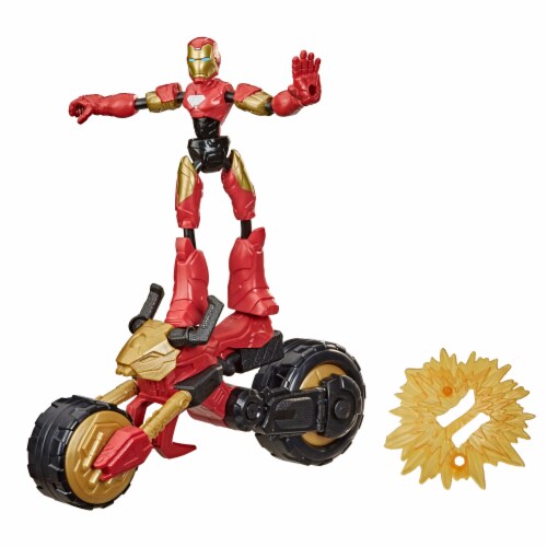 Hasbro Marvel Avengers Bend and Flex 2 in 1 Figure and Vehicle Flex Rider Iron Man Perspective: top