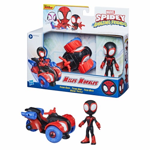Hasbro Marvel Spidey and His Amazing Friends Miles Morales Techno-Racer Perspective: top