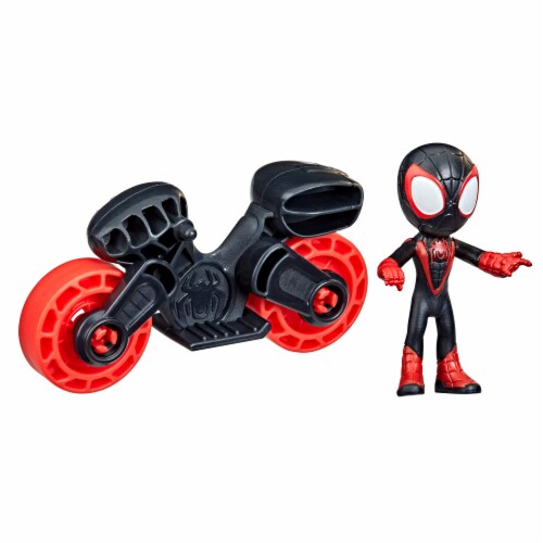 Hasbro Marvel Spidey and His Amazing Friends Miles Morales: Spider-Man with Motorcycle Perspective: top