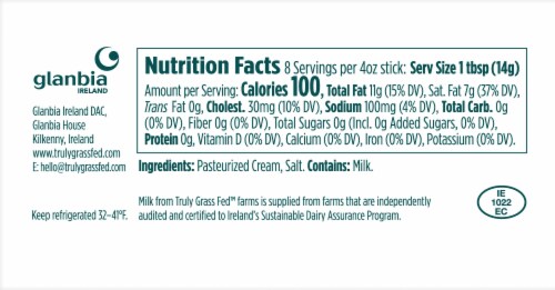 Truly Grass Fed™ Natural Creamy Salted Butter Sticks Perspective: top