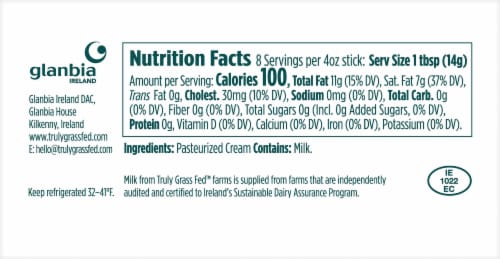 Truly Grass Fed™ Natural Creamy Unsalted Butter Sticks Perspective: top