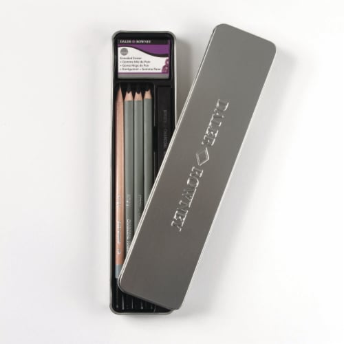 Daler-Rowney Simply Charcoal Tin Pencil Set Perspective: top