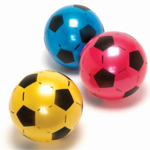 12 Inflatable Football Outdoo Indoor Beach Ball Summer Toy 22cm Party Bag Filler Perspective: top