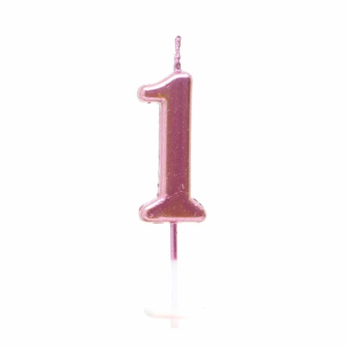 Number Candle Pink 1 Candle Birthday Anniversary Party Cake Decorations Topper Perspective: top