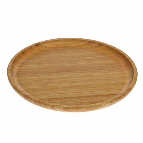 [ Set Of  3] Natural Bamboo Platter 14  | 35.5 Cm WL-771038/A Perspective: top