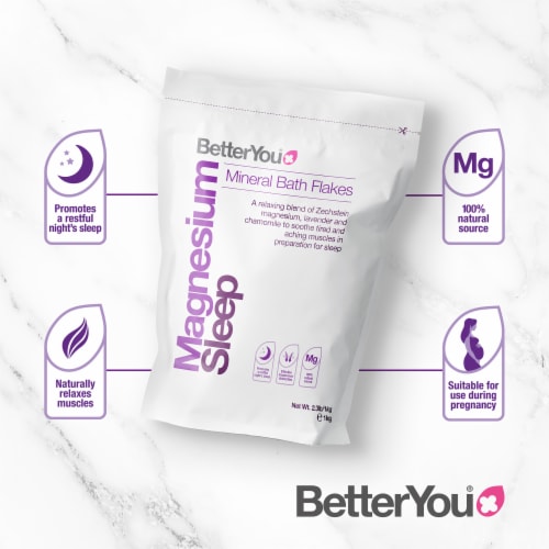 Magnesium Sleep by BetterYou for Unisex - 35.2 oz Bath Salt Perspective: top