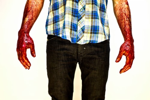 Fake Halloween Red Blood Vampire Zombie Face Make Up Fancy Dress Theatrical Fun Perspective: top