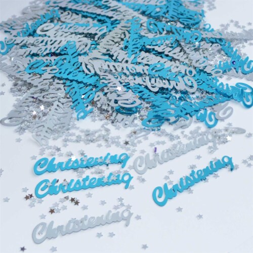 2 Pk 14g Each Blue Christening Glitz Table Confetti Party Sprinkles Decorations Perspective: top
