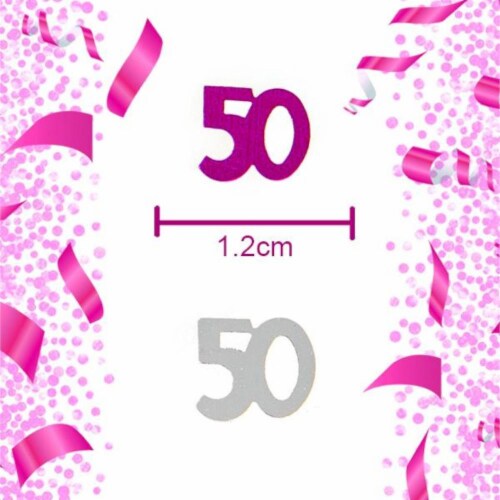 Shatchi 14g 50th Pink Happy Birthday Party Glitz Table Confetti Sprinkles Decorations Perspective: top