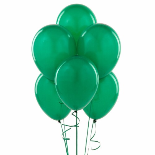 100 Dark Green Pearlised Latex Balloons Birthday Anniversary Party Decorations Plain Perspective: top