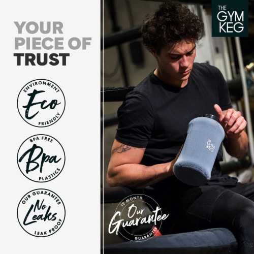 THE GYM KEG Nardo Grey 74oz | Half Gallon | Water Bottle | Carry Handle | Sport & Reusable Perspective: top